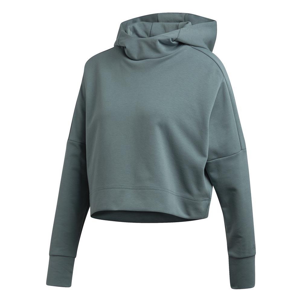 Adidas Dark Sage Green Boxy Pullover ID Glory Hoodie Sweater Medium Large CZ2944